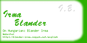 irma blander business card